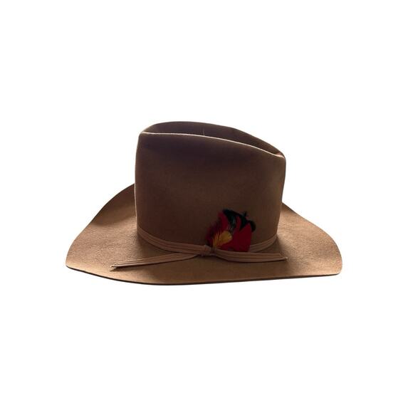 Bailey Regal Brown Felt Cowboy Hat with Feathers Size 7 Vintage Excellent Cond - Picture 1 of 13